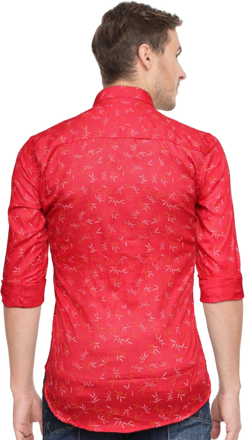 Indi Hemp Men Regular, Slim, Tailored Fit Floral Print Button Down Collar Casual Shirt
